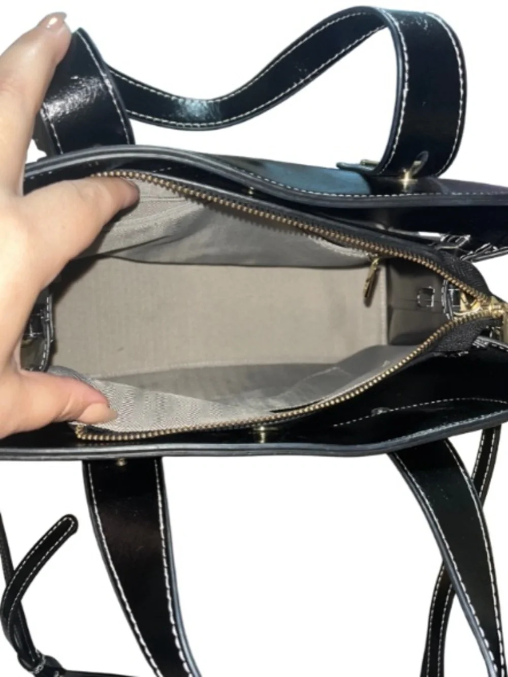 ✨LAORENTOU Black Genuine Leather Structured Satchel Crossbody Bag.- Like New✨